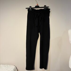 Streetwear Society Black Tie-Waist Straight Leg Pants